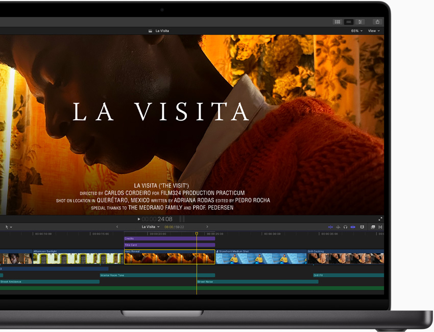 Final Cut Pro otev?ené na MacBooku Pro