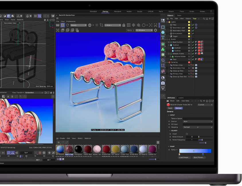 Cinema 4D otev?ená na MacBooku Pro