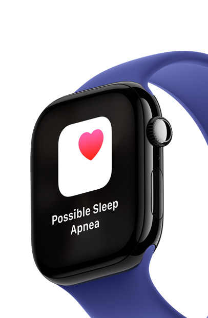 En Apple Watch-skjerm som viser en varsling fra S?vnapné-appen.