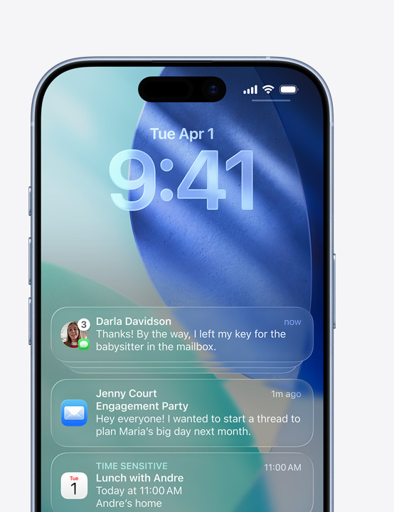 iPhone 螢?zāi)伙@示訊息 app 彈出式通知、郵件 app 彈出式通知、日曆 app 彈出式通知