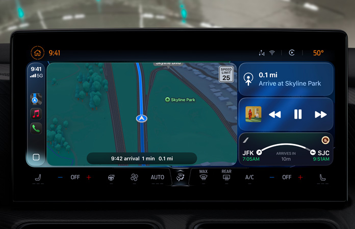 CarPlay em um veículo destacando seu novo design