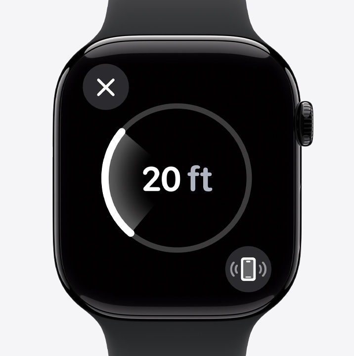 Apple Watch Series 10 menggunakan Pencarian Tepat untuk menemukan iPhone 16 di sekitar.