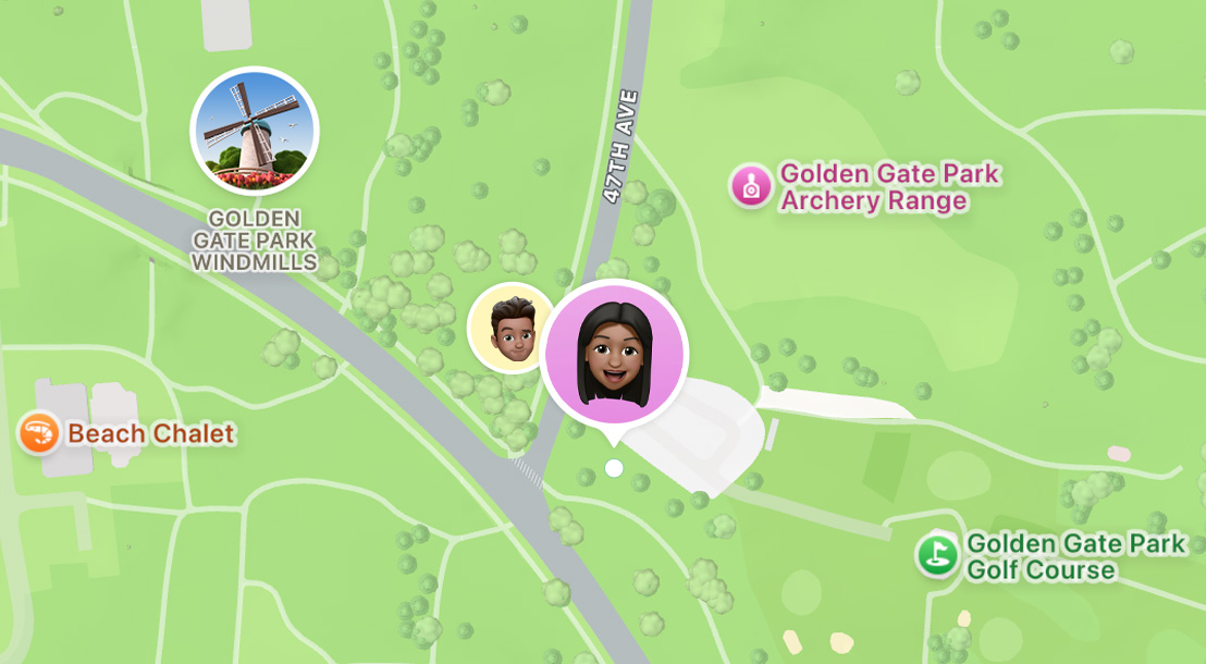 Poloha p?átel na mapě v aplikaci Najít