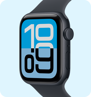 Apple Watch SE 3, hliníkové pouzdro, temně inkoustová barva, ciferník Tok, na pravém boku korunka Digital Crown, mikrofon, bo?ní tla?ítko, sportovní ?emínek, temně inkoustová barva