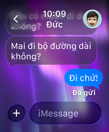 Hình ?nh c?c quang ???c ??t làm hình n?n c?a cu?c trò chuy?n nhóm trong Tin Nh?n