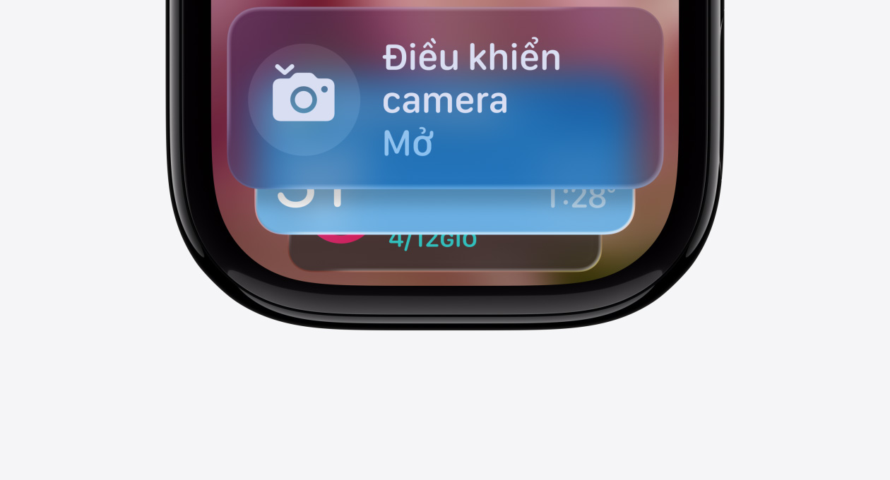 Apple Watch màu ?en Bóng kh?ng có day ?eo, m?t ??ng h? hi?n th? ch? báo g?i y c?a Ng?n X?p Th?ng Minh